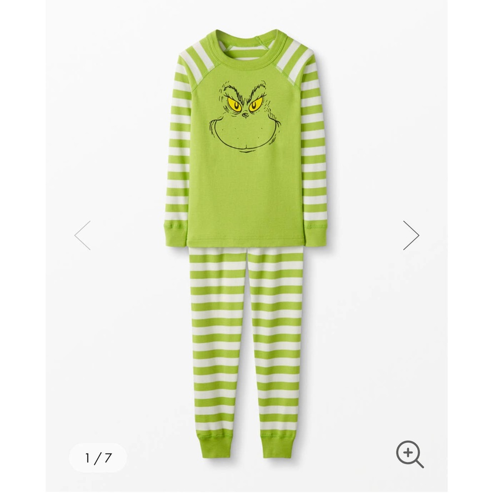 Hanna Andersson Dr.Suess Grinch Lonh John Pajama Set Boy Girl Size 10